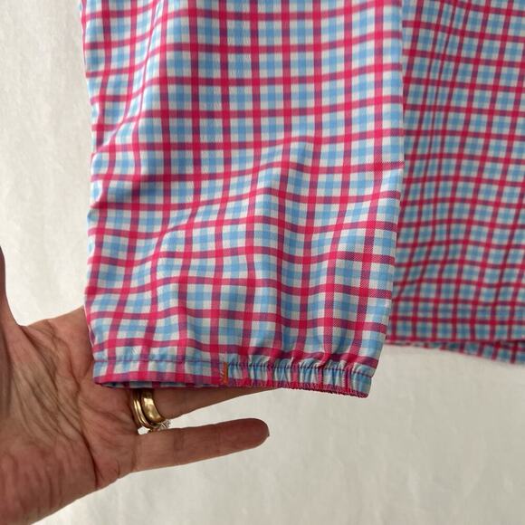 Fennec 1/2 Zip Pullover Golf Jacket Windbreaker Mens Medium Pink Blue Waist Adj - Picture 5 of 13